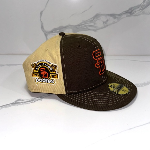 New Era San Diego Padres Stadium Patch Brown Gold 59FIFTY Fitted Hat Men’s 7 7/8 - Picture 1 of 6